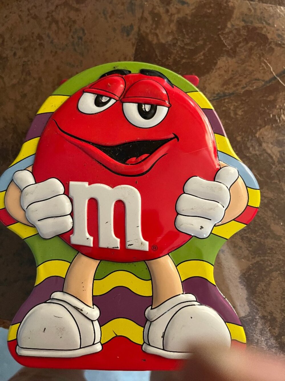 M&M Red Character Metal Tin Collectible Candy Container